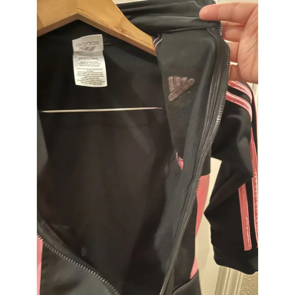 Adidas Classic Track Girl Jacket with Pink Stripes Size 3T